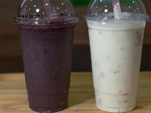 shakes de açaí e cupuaçu